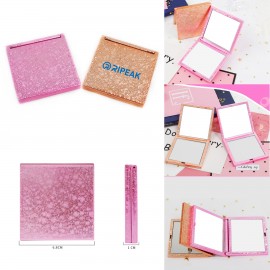 Custom Imprinted Square Shape Cosmetic Mirror w/Marbled Surface