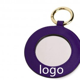 Leather Make Up Mirror Case w/Key Ring Custom Imprinted  Leather Make Up Mirror Case w/Key Ring Custom Imprinted