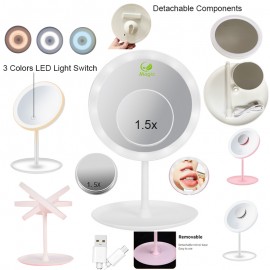 Custom Rechargeable Makeup Mirror With 3 Led Lights