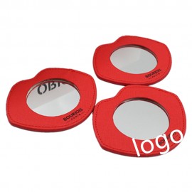 Logo Branded Mouth Shape Leather Mirror  Logo Branded Mouth Shape Leather Mirror