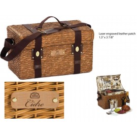 Custom Printed Woodstock 4 Person Picnic Basket  Custom Printed Woodstock 4 Person Picnic Basket