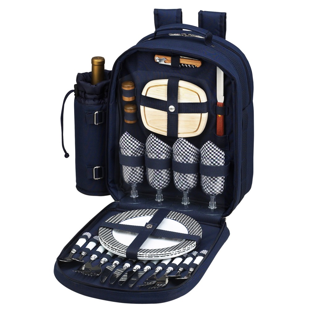 Picnic Backpack for 4 with Cooler Custom Printed Picnic Backpack for 4 with Cooler Custom Printed
