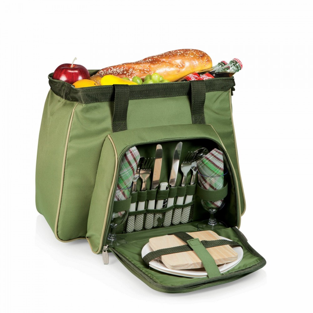 Toluca Insulated Cooler w/Deluxe Picnic Service For 2 Logo Branded