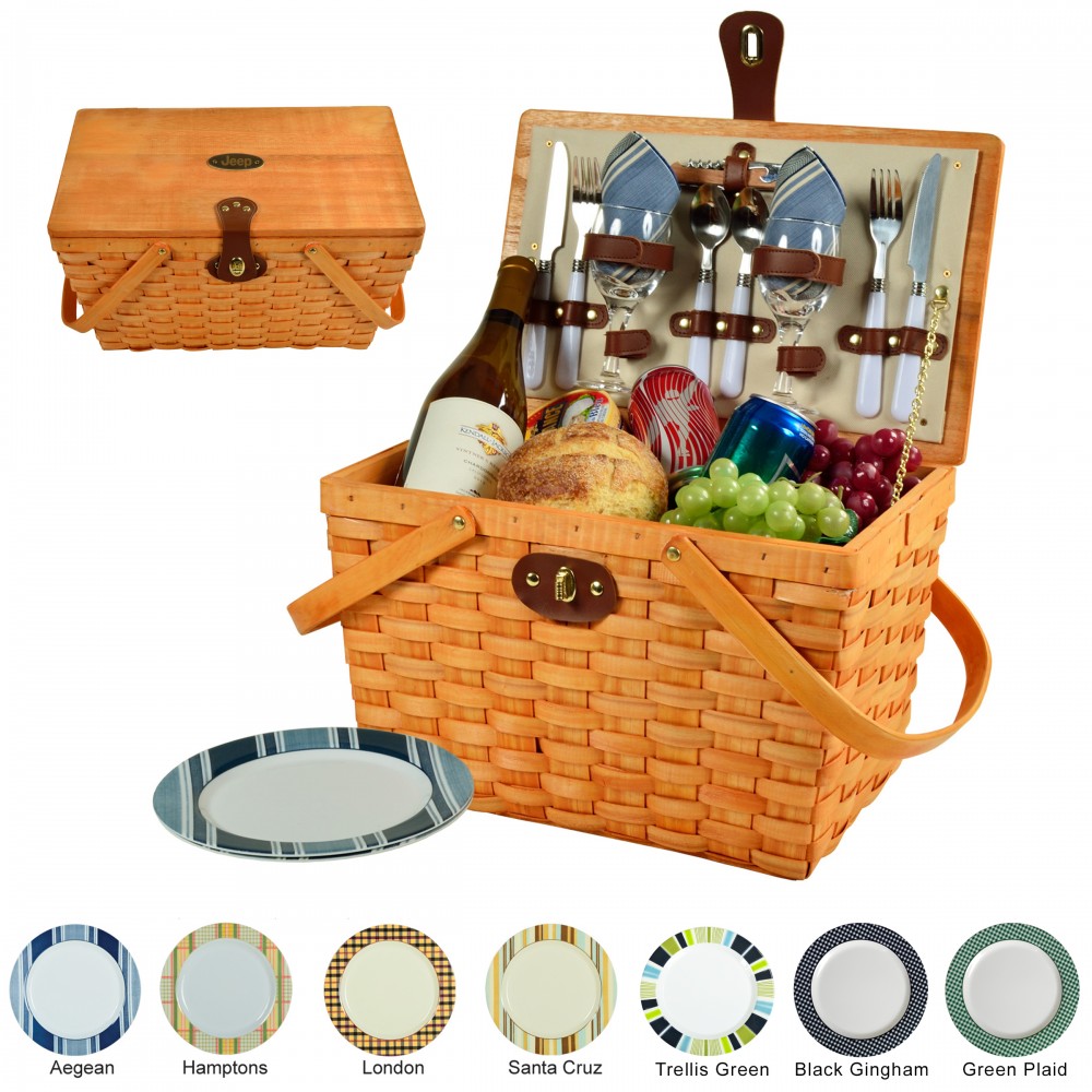 Custom Printed Frisco Picnic Basket For Two Custom Printed Frisco Picnic Basket For Two