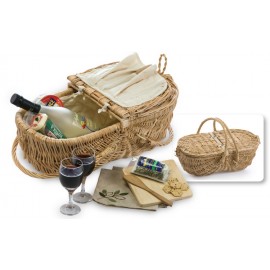 Custom Printed Wine & Cheese Eco Picnic Basket  Custom Printed Wine & Cheese Eco Picnic Basket