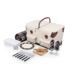 Pioneer - Double Lid Canvas Picnic Basket w/Service for 2 Custom Imprinted