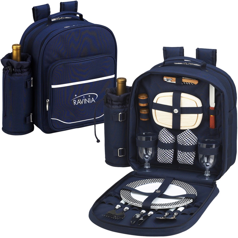 Custom Imprinted Picnic Backpack for 2 with Cooler Custom Imprinted Picnic Backpack for 2 with Cooler