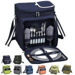 Logo Branded Houndstooth Picnic Cooler for Two