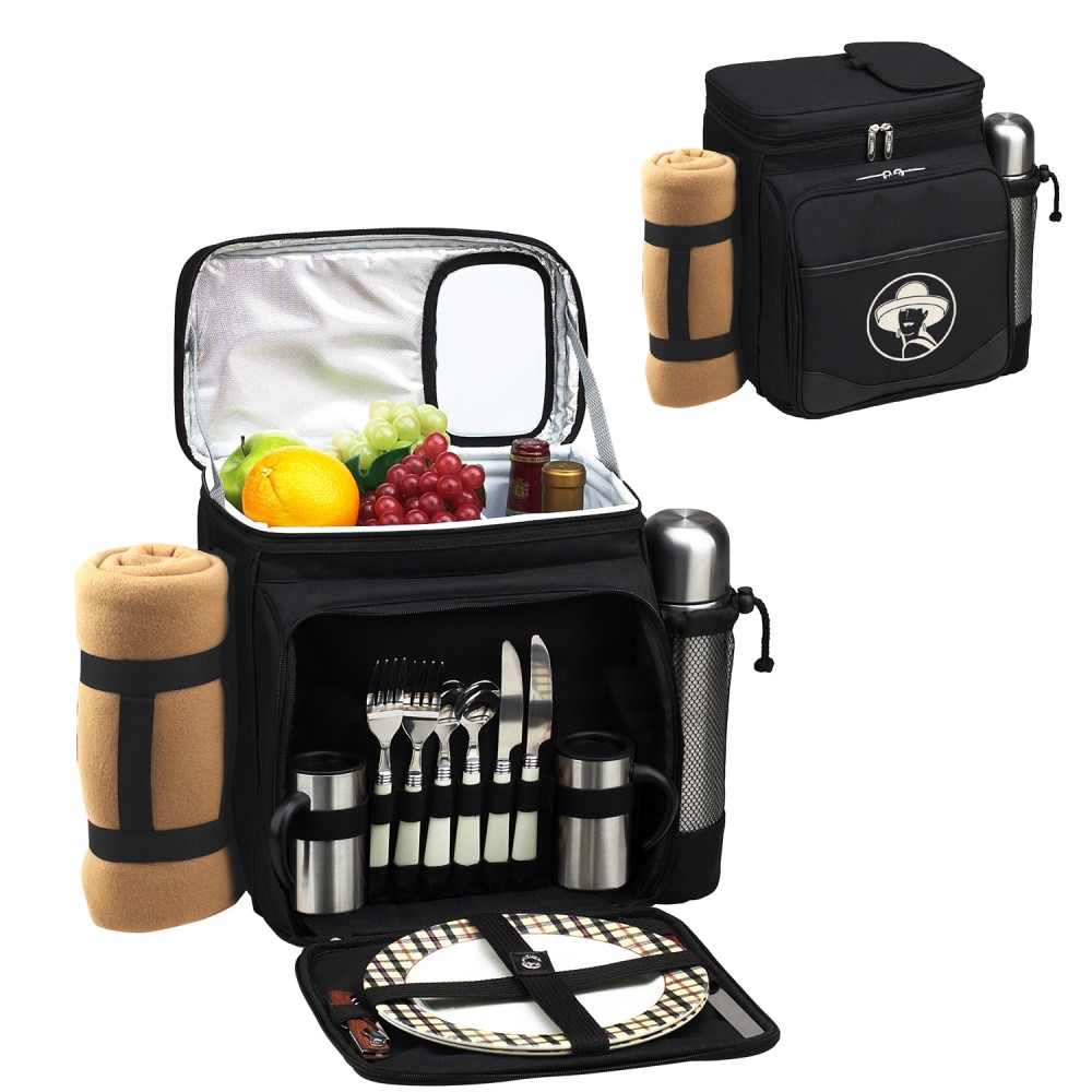 Custom Printed Picnic Set for 2 with Cooler, Coffee Service & Blanket Custom Printed Picnic Set for 2 with Cooler, Coffee Service & Blanket
