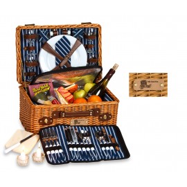 Wynberrie 4 Person Handmade Picnic Basket Logo Branded  Wynberrie 4 Person Handmade Picnic Basket Logo Branded