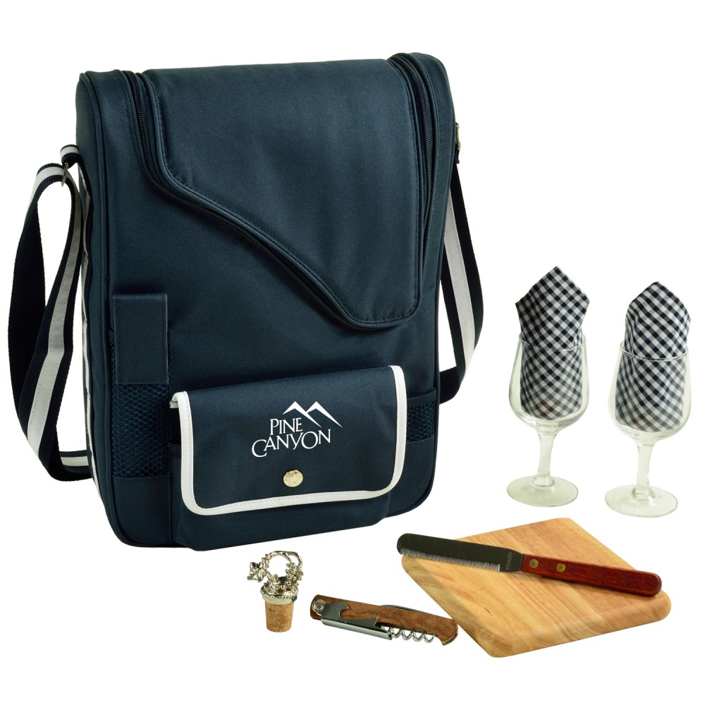 Custom Printed Deluxe Wine & Cheese Picnic Set with Glass Wine Glasses Custom Printed Deluxe Wine & Cheese Picnic Set with Glass Wine Glasses