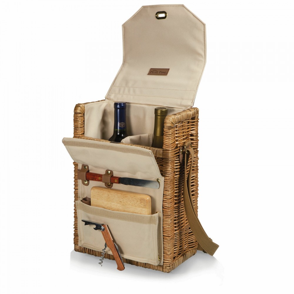 Corsica - Wine Basket w/Cheese Service & Corkscrew Custom Printed Corsica - Wine Basket w/Cheese Service & Corkscrew Custom Printed