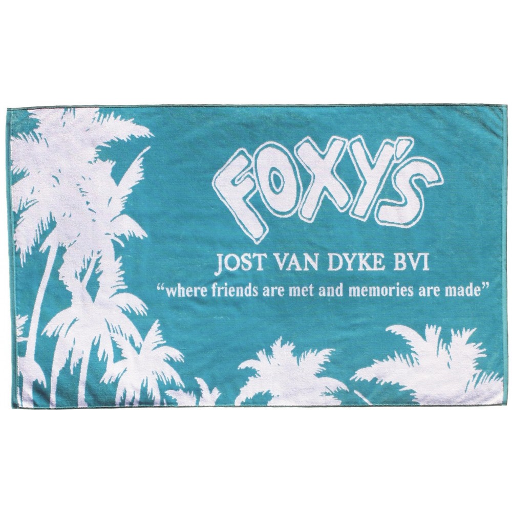 Custom Embroidered Large Custom Jacquard Woven Beach Towel (34"x70")