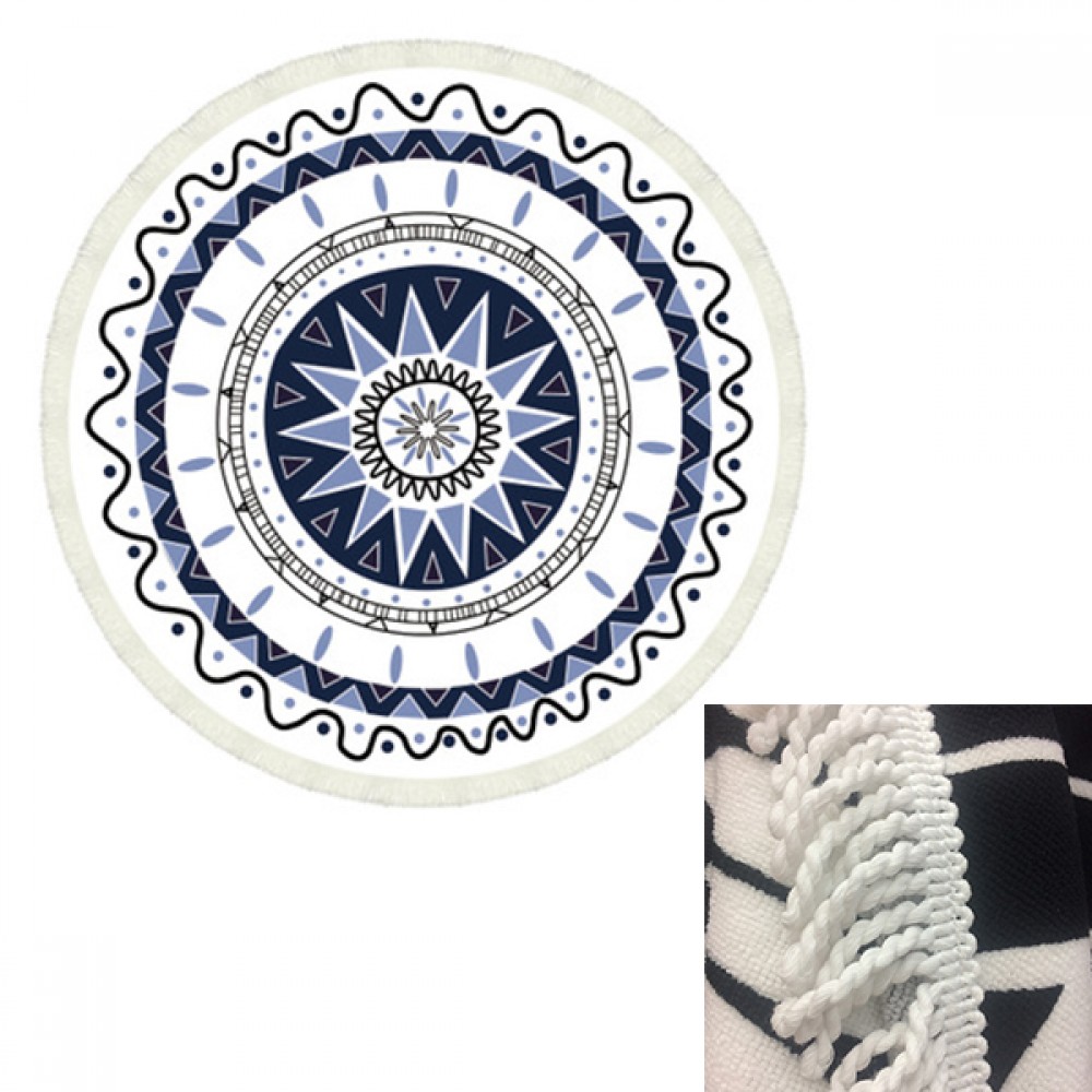 60'' Round Polyester Beach Towel Custom Printed 60'' Round Polyester Beach Towel Custom Printed
