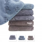 Coral Fleece Jacquard Pattern Bath Towels Logo Branded