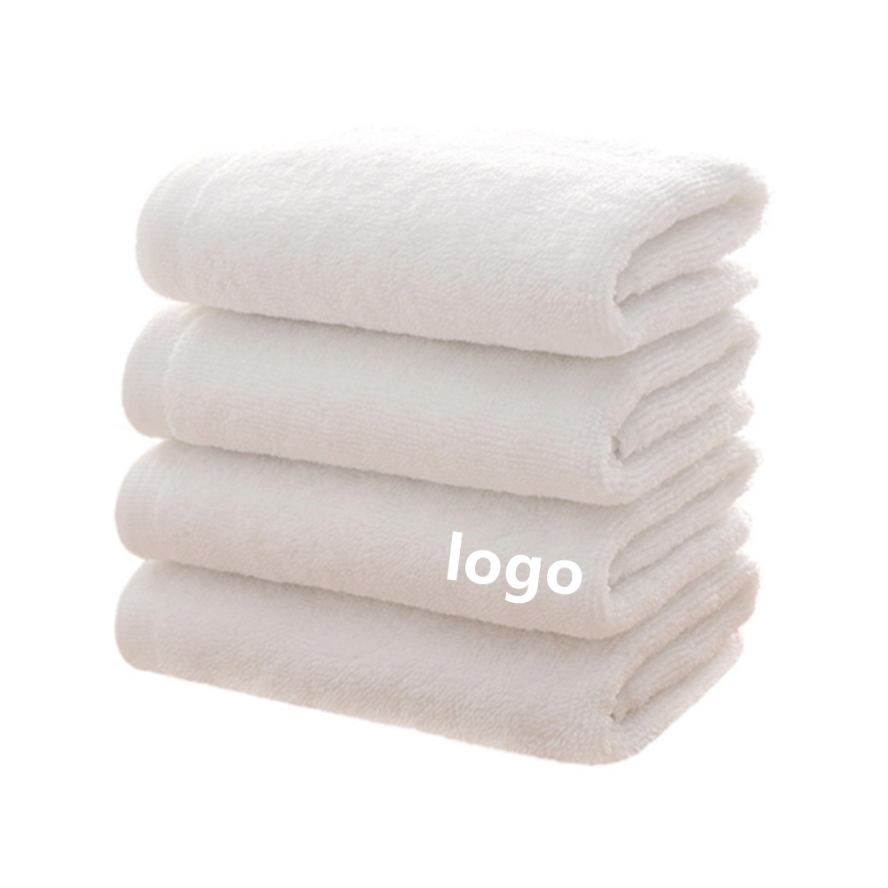 Cotton White Hotel Salon Hand Towels Custom Printed