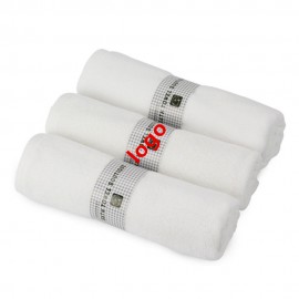 Logo Branded Hotel White Terry Cotton Hand Towel With Towel Belt