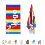 Custom Embroidered Rainbow Strips Beach Towels