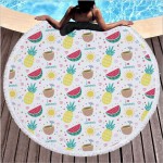 Custom Embroidered 60" Round Beach Throw Tapestry Towel Yoga Mat Tassels Circle Beach Blanket