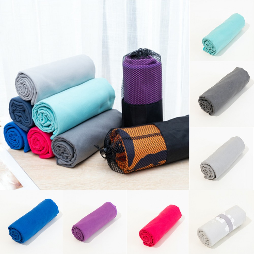 Custom Imprinted 20 x 12 Inch Microfiber Quick Dry Sport Towel W/ Drawstring Bag Packing Custom Imprinted 20 x 12 Inch Microfiber Quick Dry Sport Towel W/ Drawstring Bag Packing
