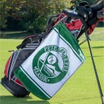 Logo Branded 12"x 20" Sublimated Plush Microfiber Golf Towel w/ Grommet & Carabiner