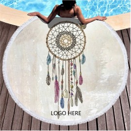 Microfiber Beach Towel With Fringes Custom Imprinted