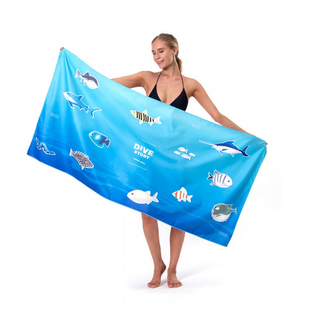 30" X 60"280g Microfiber Beach Blanket/Towel dye sublimated Full-Color Logo Branded