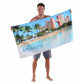 30" x 60", 11 lb., Terry Velour, Sublimated, Digitally Printed Beach Towel Custom Printed
