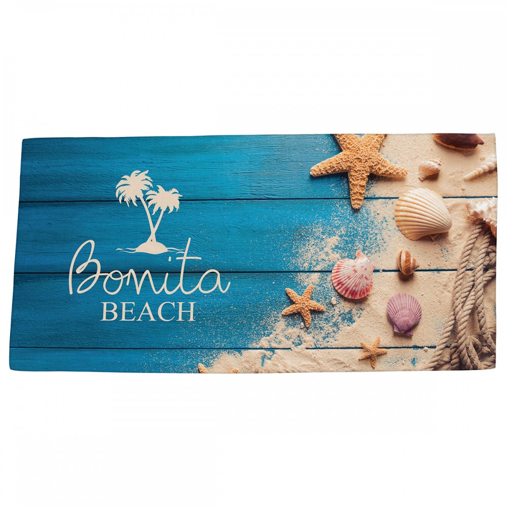 Custom Embroidered Boardwalk 30" X 60" Microfiber Beach Blanket/Towel: Full-Color
