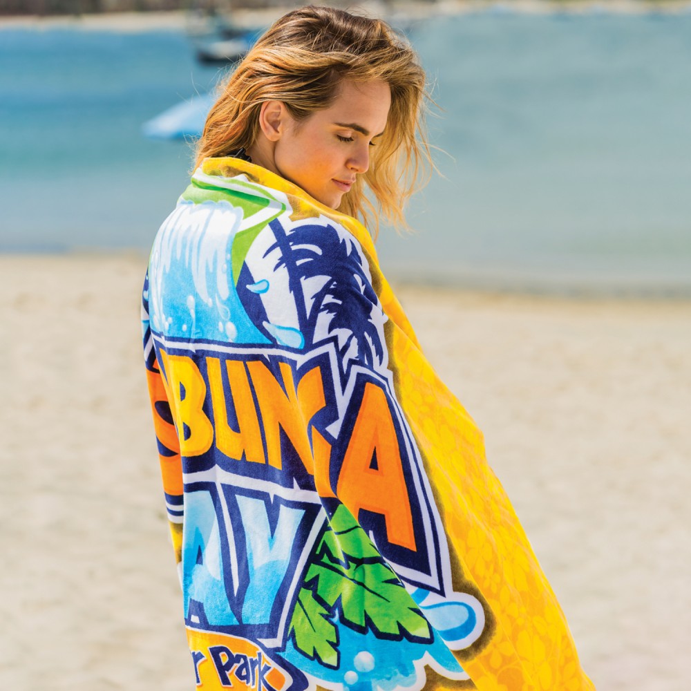 Overseas Fiber Reactive Microfiber Beach Towels (30" x 60", 8.5 lbs./dozen) Custom Imprinted