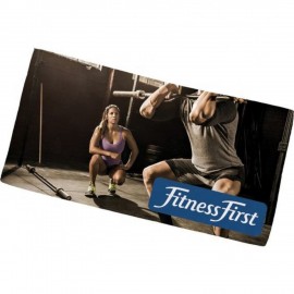 Customized 20"x 30" Sublimated Microfiber Velour Gym Towel w/ Cotton Terry Loops