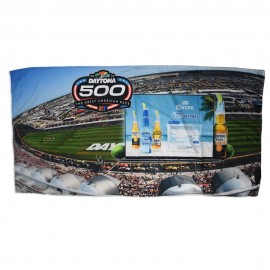 Beach Towel with Allover Print Logo Branded  Beach Towel with Allover Print Logo Branded