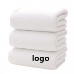 Logo Branded 350G Salon Resort White Cotton Bath Towel