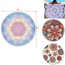 Oversized Round Beach Towel Sandproof Beach Blanket Circle Microfiber Yoga Mat Multi-Purpose Towel with Logo