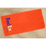 Custom Imprinted Velour Beach Towel 30X60 - Orange (IMPRINTED)