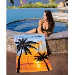 Sunset Palm Beach Towel (Embroidered) Custom Printed