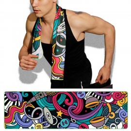 20"x 30" Sublimated Plush Microfiber Gym Towel w/ Cotton Terry Loops with Logo