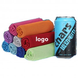 Logo Branded Cooling Towels In Can Containers