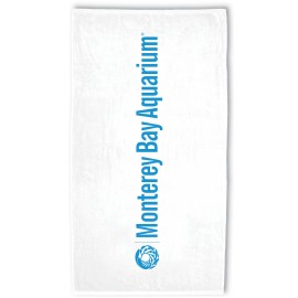 Custom Imprinted Basic Weight White Beach Towel