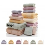 3 Piece Soft And Plush Cotton Towel Set Custom Imprinted