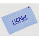 Custom Embroidered Fingertip Towel Hemmed and Grommetted 11x18 - Light Blue (Imprinted)