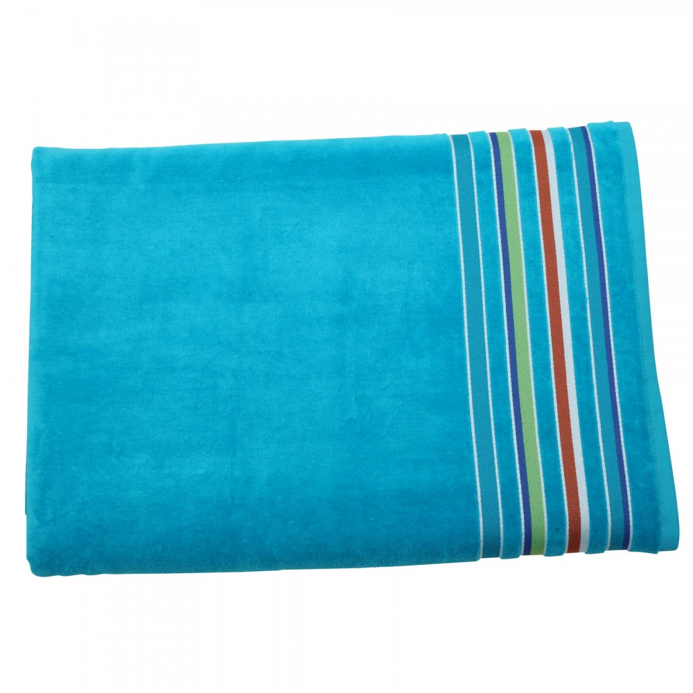 40" x 70", 24 lb., Siesta Stripe Color Velour Beach Towel (Blank) Logo Branded 40" x 70", 24 lb., Siesta Stripe Color Velour Beach Towel (Blank) Logo Branded