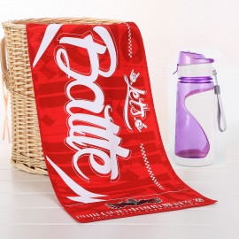 Beach Towel in Sports Bottle Logo Branded  Beach Towel in Sports Bottle Logo Branded