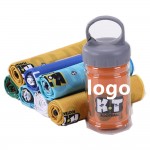 Cooling Towel In Bottle Container Custom Printed