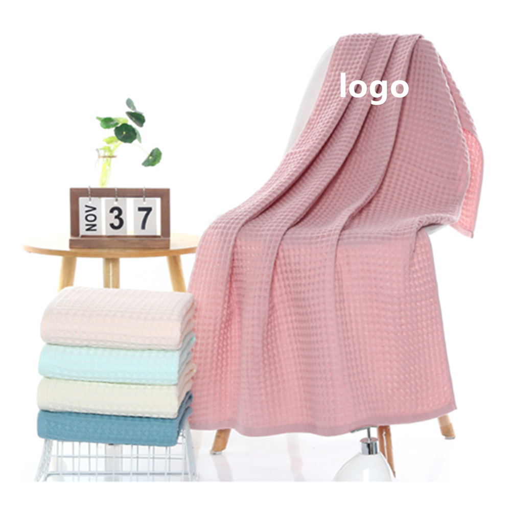 Cotton Waffle Pattern Bath Towels Beach Towels Logo Branded Cotton Waffle Pattern Bath Towels Beach Towels Logo Branded