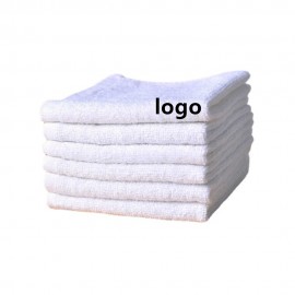 White Cotton Square Towel Logo Branded