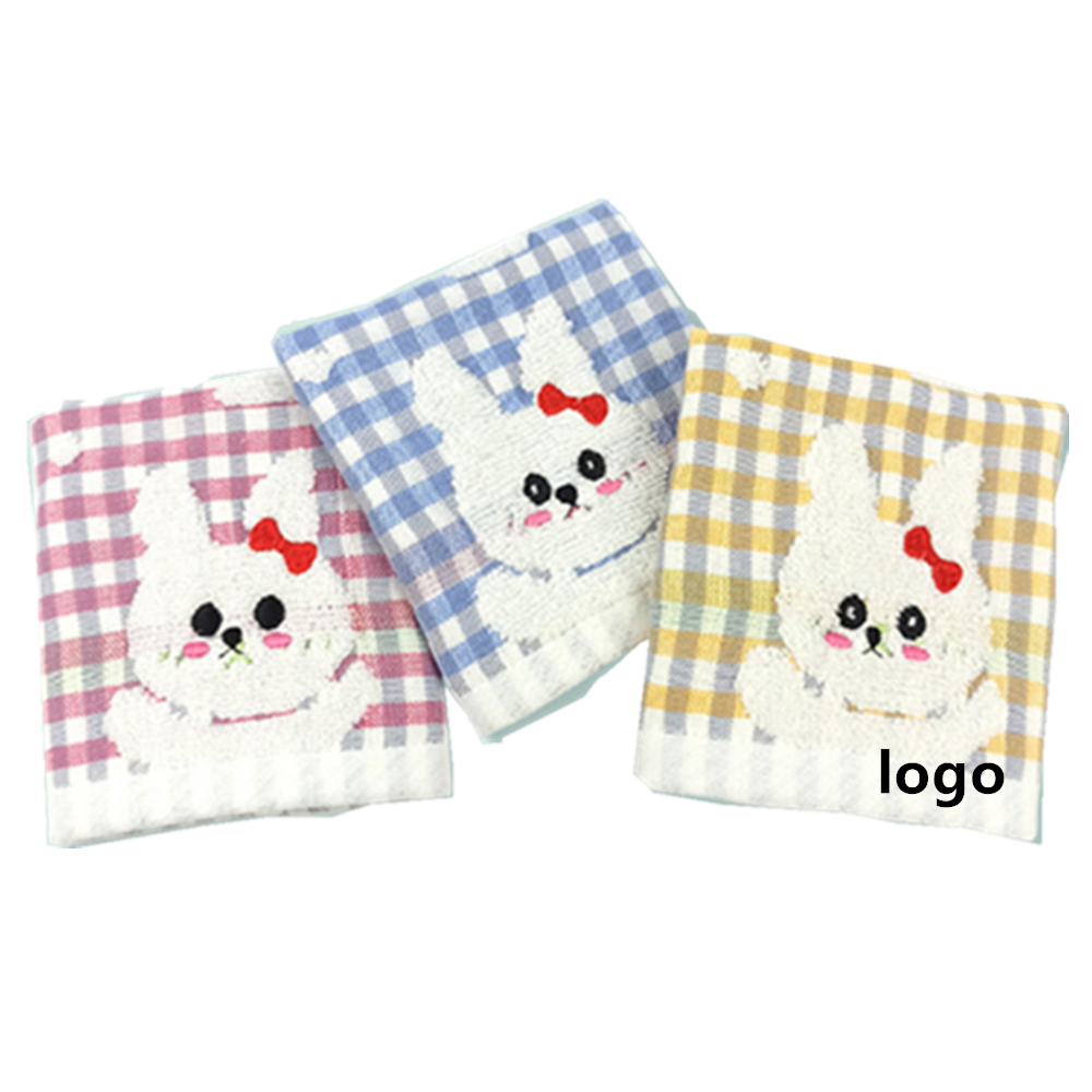 Custom Imprinted Rabbit Jacquard Pattern Small Square Towels