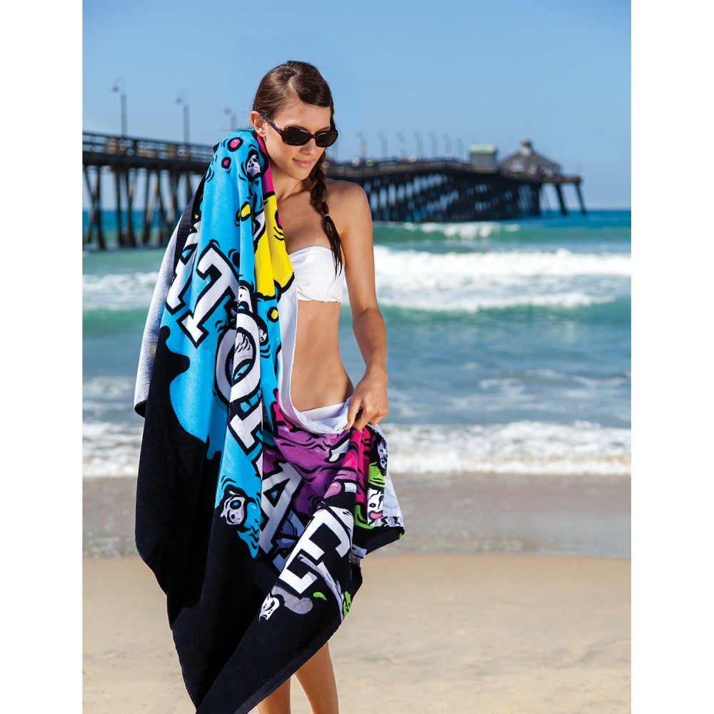 Overseas Fiber Reactive Velour Beach Towels (30" x 60", 11 lbs./dozen) Custom Imprinted Overseas Fiber Reactive Velour Beach Towels (30" x 60", 11 lbs./dozen) Custom Imprinted