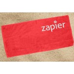 Velour Beach Towel 30X60 - Red (IMPRINTED) Custom Printed
