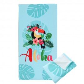 Microfiber Velour Beach Towel with Logo